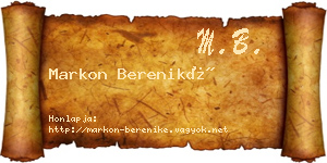 Markon Bereniké névjegykártya